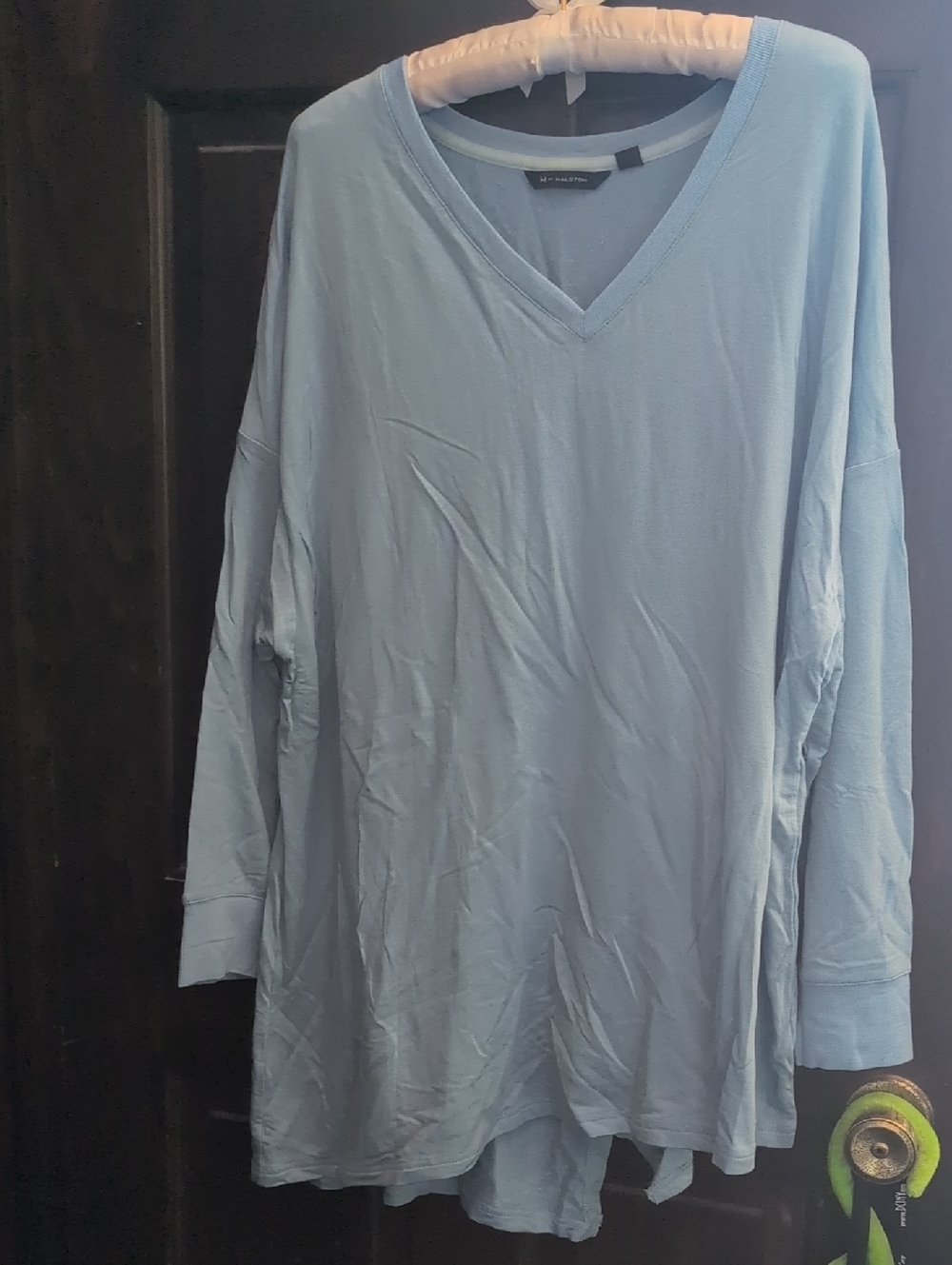 H by Halston Sky Blue V-Neck Top